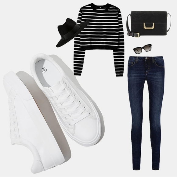 Classic White Women's Sneakers - Picture 4 of 5